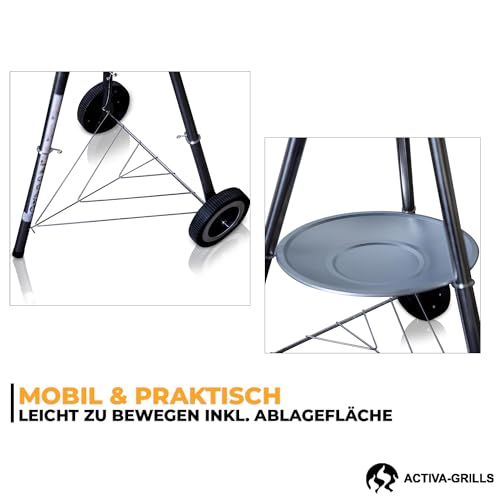 ACTIVA Kugelgrill Montenegro | Premium Grill mit einstellbarer Luftzufuhr, hochwertigem Grillrost & Deckel | Holzkohle Grill für gelungenes Barbecue – Bild 5