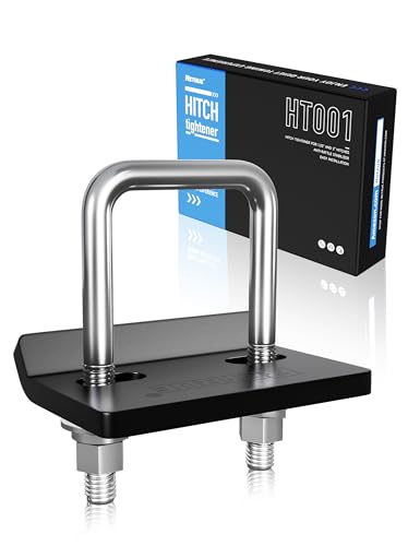 RETRUE Anti Rattle Hitch Clamp 2' and 1.25', Hitch Stabilizer for Trailer Accessories, Anti Rattle Tightener Reduce Movement on Ball Mount Tray Cargo Carrier Bike Rack , 1 pcs, Black