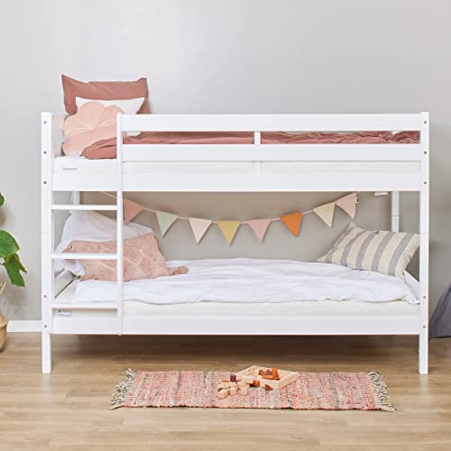 Kinder-Etagenbett 90x200 Cm Mit Hydraulischem Stauraum – Massivholz, Grau, 120 Kg Belastung