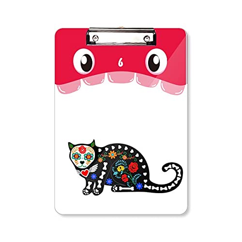Dossier à tête plate chat noir halloween porte-bloc A4 pour bureau