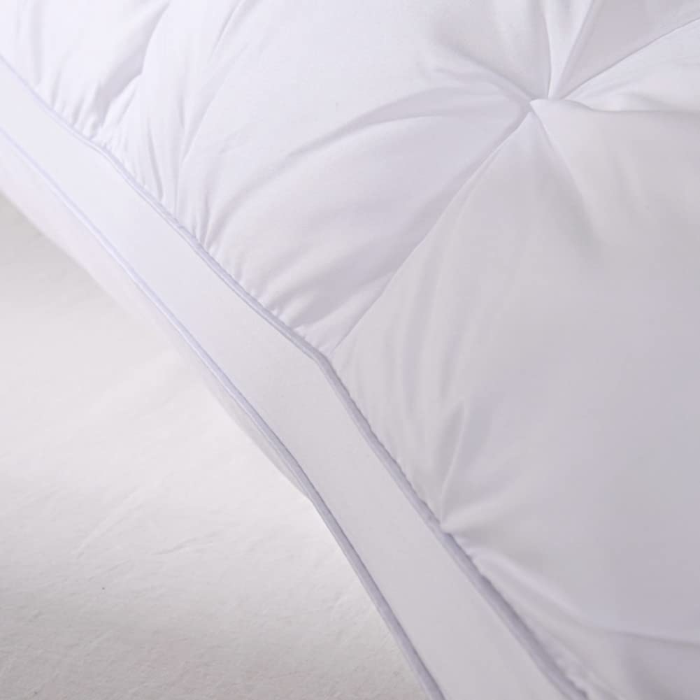 MISSMAO Daunen-Look Kissen, Kopfkissen Hotel Qualität 2er-Pack Bett Kissen Schlafkissen Mikrofaser atmungsaktiv und hypoallergen,Weiss,48x74cm(700g)