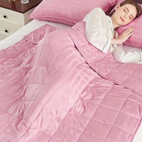 Weighted Blanket Queen/King Size (80"x87" 17lbs),Ultra Soft and Cozy Cooling Weighted Blanket for Adult,Heavy Blanket with Machine Washable Soft Blanket, Pink