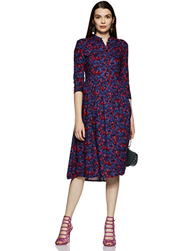 Image of Marie Claire Women's Rayon A-Line Midi Casual Dress