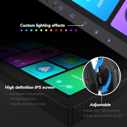 Image of Haudio 10.1 inch Single Din Car Radio with Rotatable Touchscreen, Wireless CarPlay, Android Auto, Touch Screen Radio, GPS Navigation, Bluetooth, Hi-Fi Sound, Voice Control, Backup Camera