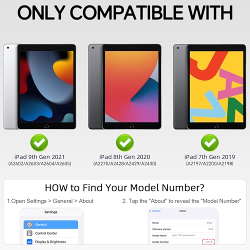 Housse antichoc pour iPad 9e/8e/7e génération à support réglable