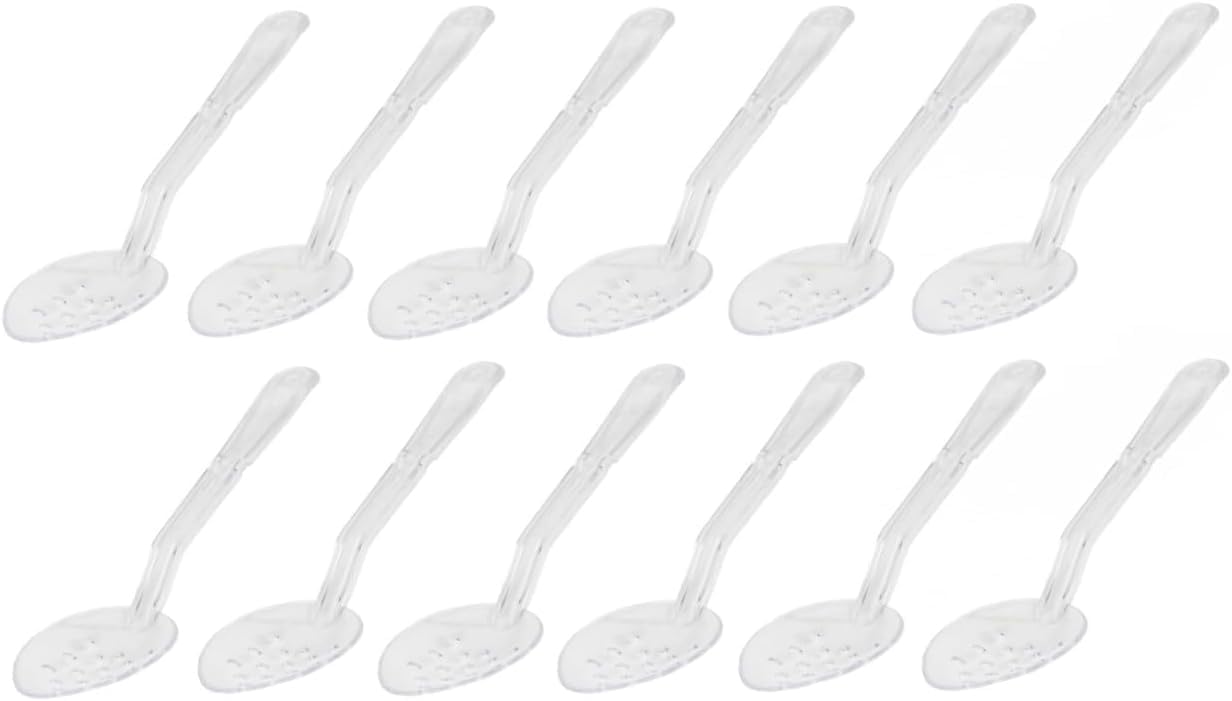 Soro Essentials- 13” Solid Serving Spoons Polycarbonate Red Color Set of 12- Serving Spoon Catering Spoons Solid Serving Utensils for Buffet Banquet Flatware Kitchen Basic Serving