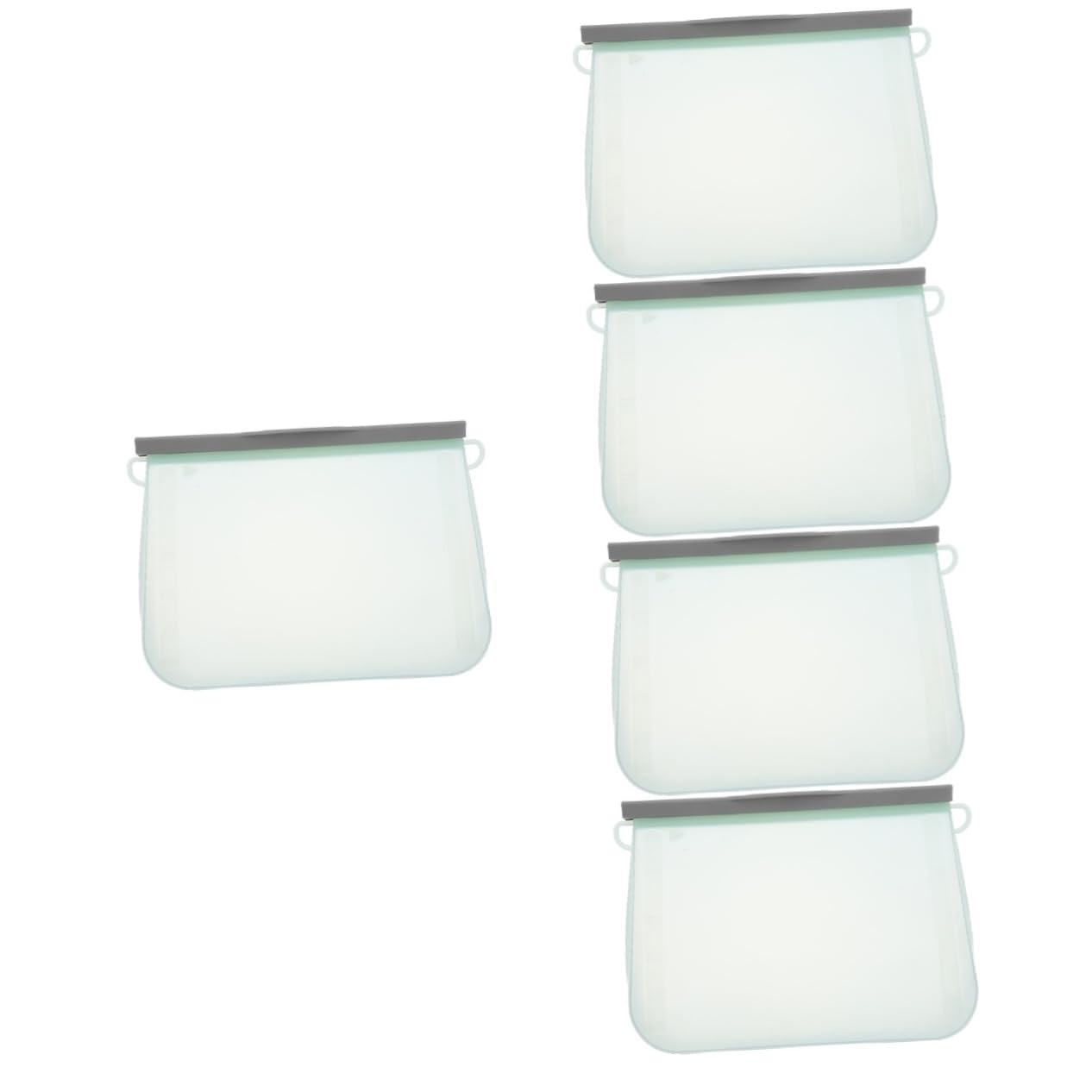minkissy 5 bolsas de almacenamiento de silicona a prueba de fugas, contenedor sellado a prueba de fugas, bolsas selladoras, bolsas de almuerzo, bolsas de aperitivos, bolsas de silicona para