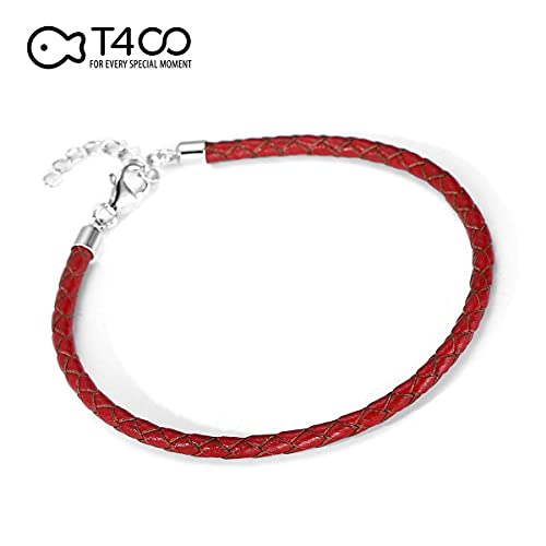 T400 Black Brown Red Pink White Bangle Charm Braided Bracelet Genuine Cowhide Leather Wristband For Unisex Women Men Beads Gift #TOP4