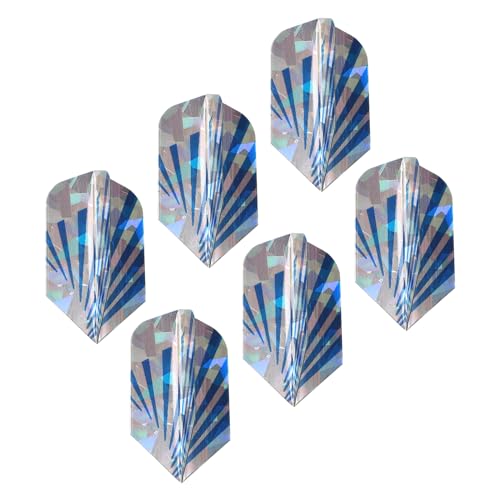 M METERXITY 6 Pack Slim Dart Flights - PET Dart Accessories, Apply to Darts Game/Party/Entertainment (Dark Blue Silver Tone)