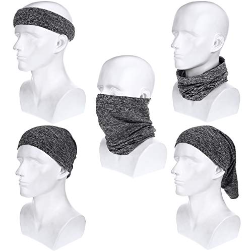 6 Pieces Winter Neck Warmer Gaiter Fleece Neck Gaiter Unisex Face Covering Lined Warm Cold Weather Scarf Wrap For Men Women (Classic Colors) #TOP3