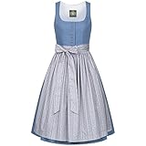 Hammerschmid Damen Trachten-Mode - Midi Dirndl Koflersee in Blau, Größe:48, Farbe:Blau