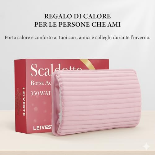 Leiveste-Borsa Acqua Calda Elettrica In Velluto, Scaldino Elettrico Ricaricabile Morbido Per Mani E Corpo –,Boule Acqua Calda Per Dolori Mestruali, Inverno E Relax (Rosa) - 6
