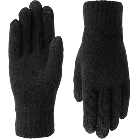 Vagasi Women Touch Screen Gloves for Cold Weather, Dual-Layer Thermal Knit Fleece Lining Gloves for Women Ladies Glove Cover