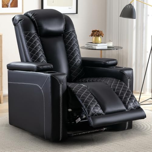 CANMOV Electric Power Recliner Chair with USB Ports, Black