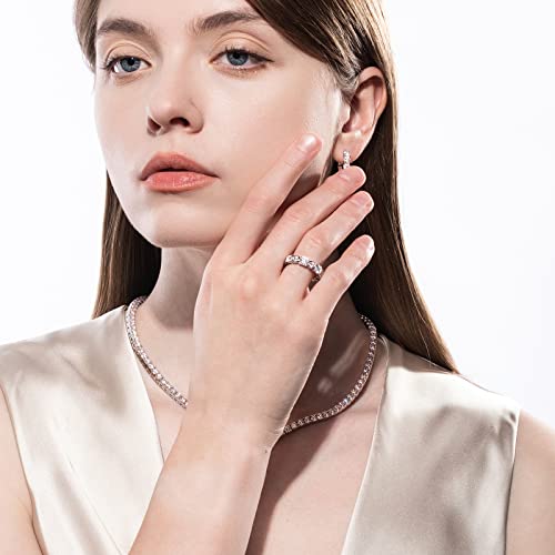 Raivari Moissanite Eternity Wedding Band Ring, 2.8Ctw 3.5Mm D Color Lab Diamond 18K Gold Plated Silver Ring For Women With Certificate 4 #TOP5