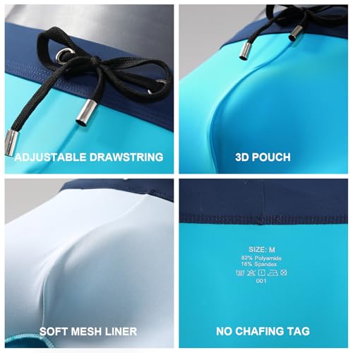 Arjen Kroos Mens Swim Trunks Quick Dry Swim Briefs Color Block Swimwear Bathing Suit with Drawstring4