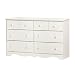 South Shore Furniture Summer Breeze Bedroom Collection, 6 Drawer Dresser, Vanilla Cream
