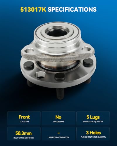 Image of PHILTOP 513017K x1 Front Wheel Bearing Hub Assembly for Chevy Cavalier