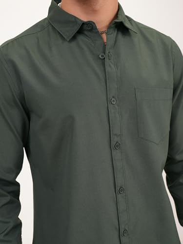 Image of Highlander Men's Slim Fit Shirts | Solid | Long Sleeves | Spread Collar | Formal Shirts | Men Shirts
