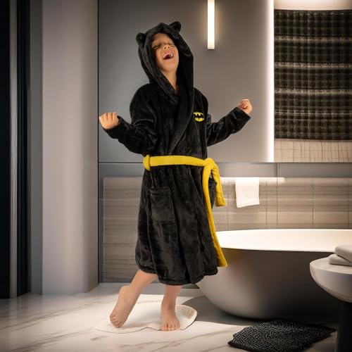 soxo DC Comics Batman Bademantel Kinder Geschenk Mädchen Jungen Bademäntel Baby Geschenke 134-140 Batman