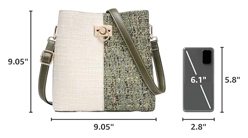 Image of KALIDI Crossbody Purses for Women Vegan Leather Bucket Bag Fashion Ladies Crossbody Handbag Shoulder Purse with Multi Pockets