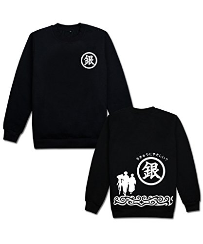YUEDOODO 銀魂スウェット 坂田銀時 ジャージ パーカー 長袖Ｔシャツ カジュアルコート 学院 春 秋 冬 通気 可愛い アニメ・漫画の週辺 大人 子供 学生 レディース メンズ 男女兼用 L