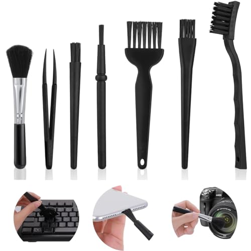 Juego de 7 cepillos de nailon para teclado, kit de cepillo antiestatic, brochas de limpieza para teclado ordenador placa base,para PC, teclado, suelo conductor, placa de circuito, placas base