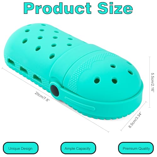 Image of elephtree Funny Shoes Shaped Silicone Pencil Holder for Teacher Appreciation Gifts Adult Pencil Storage Organizer Cute Desktop Pen case Creative Stationery Storage for Office Classroom Home (Green)