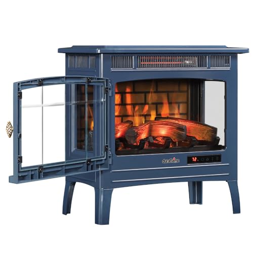 duraflame Freestanding Electric Fireplace Stove Heater with 3D Flame Effect for 1,000 Sq. Ft. Room, Navy - Image 9