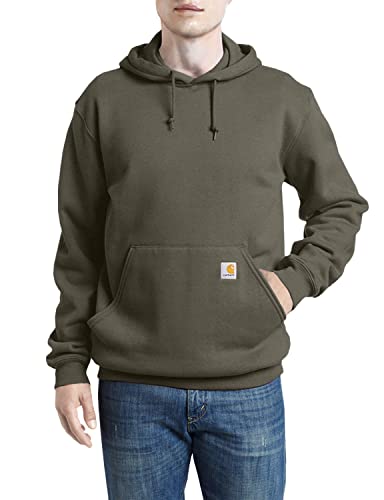 Image of Carhartt Men's Signature Sleeve Logo Midweight Sweatshirt Hooded