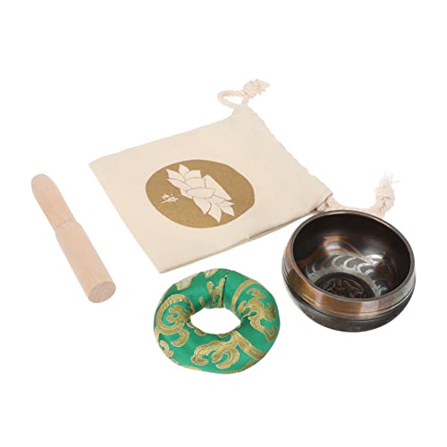 Vaguelly 1 セット チベットのシンギングボウル べる singing bowl のシンギングボウル 瞑想シンギングボウル お椀 ブッダサウンドボウル メディテーションボウル 銅、木、綿