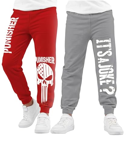 Image of KYDA KIDS Boys 100% Cotton Track Pants | Premium Printed Soft Single Jersey Fabric | Elastic Waist Loose Fit Summer Full Length with Rib Hem (Pack of 2)