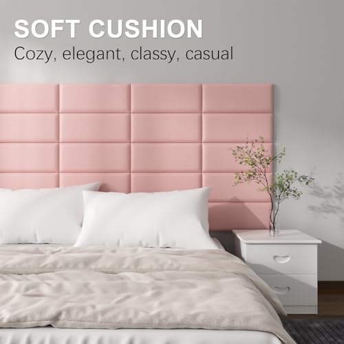 Image of Headboards Wall Panel for Full, Queen and King, Self-Adhesive 3D Wall Panels, Upholstered Wall Panel for Bedroom /Living Room (12 Pieces 9.84 in x 23.6 in)