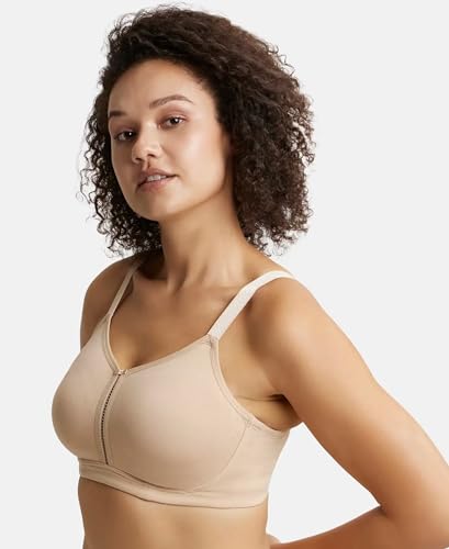 Image of Jockey ES27 Women Wirefree Non Padded Super Combed Cotton Elastane Stretch Full Coverage Minimizer Bra