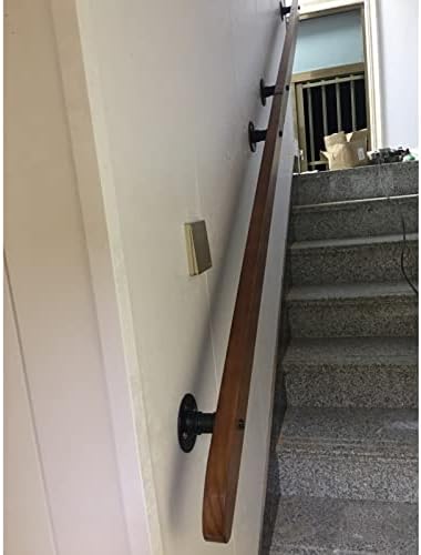 1Ft-20Ft Wooden Stair Banister Kit - Home Kindergarten Guardrail, Wall-Mounted Railing for Villa, Loft & Elderly Support, Corridor Safety Rod (3Ft/90Cm)