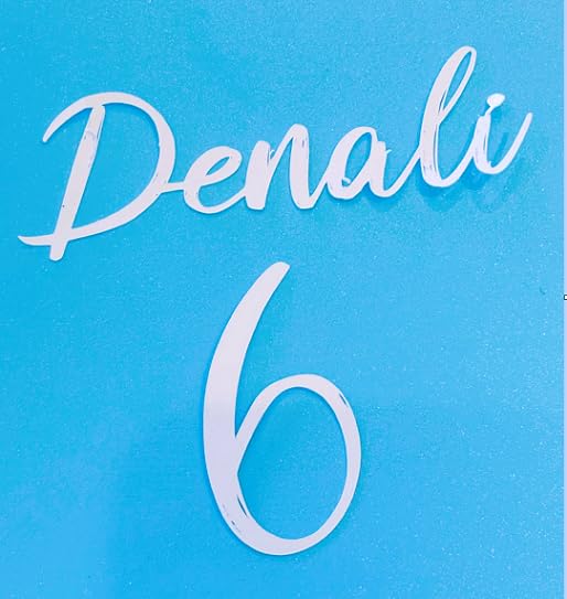 Personalise Letters/Name/Numbers/Age; Anniversaries; Birthdays, Wedding, Bridal, Baby Showers, Gift Items, Party Etc Cake/Cupcake Topper/Decoration- Mirror Card (White) — image 1