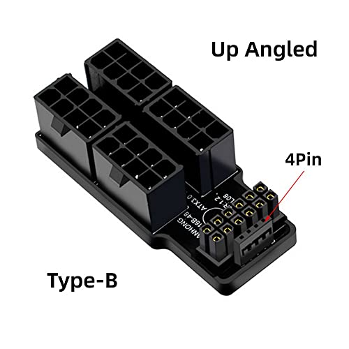 Conector modular PCIe 5.0 de 16 pines a 4 ATX 8 pines con codo de 90 grados para GPU 4080 4