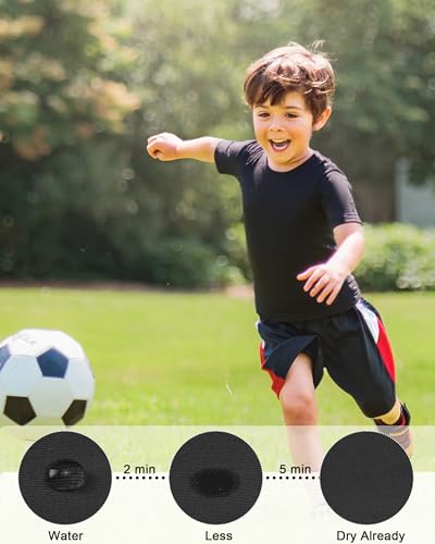 Boys Compression Shirt Short Sleeve, Youth Quick Dry Basketball Football Undershirts, Kids Athletic Sports Base Layer4