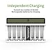 POWEROWL 8 Bay AA AAA Battery Charger with LCD Display (USB Quick Charging, Independent Slot) for Ni-MH Ni-CD Rechargeable Batteries