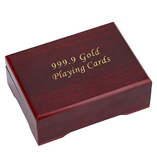 VIFER Pokerkarten wasserdichte Spielkarten Goldfolie Poker Karten Spiele Plastik Poker Spielkarten mit Box für Familien Kartenspiel Party (Prüfen) – Bild 3