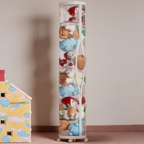 Flarelyare Large Stuffed Animal Storage Tube with Wheels, Tall Toy