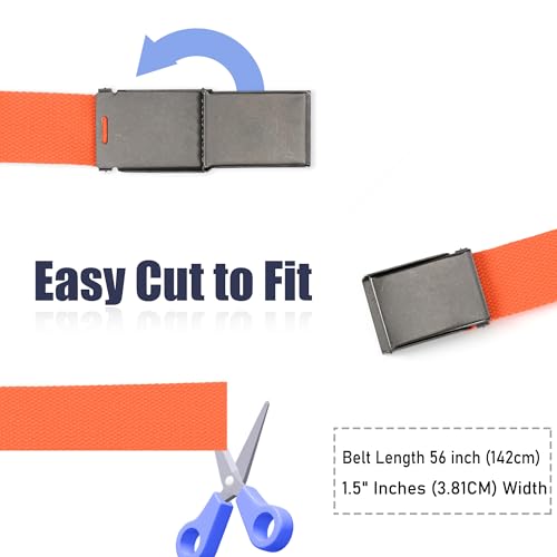 Image of Mile High Life Canvas Web Belt | Cut to Fit Up to 52 inch | Flip-Top Matte Silver Nickel Buckle 12 Colors