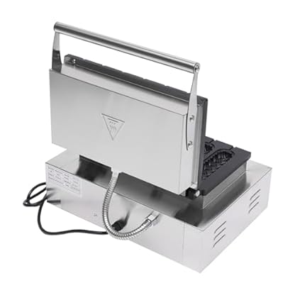 1500W Edelstahl Elektrische Waffeleisen, Kommerzielles Waffelgerät LCD Display, Timer, Waffelform von 50˚C bis 220˚C, Antihaftbeschichtet, Schwarz – Bild 8
