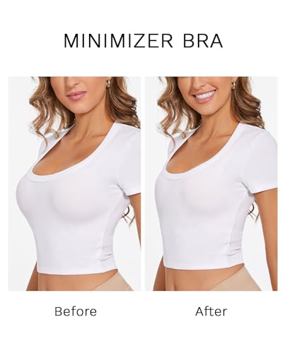 Minimizer Bras for Women Full Coverage Plus Size T-Shirt Bra with Underwire Support for Heavy Breast2