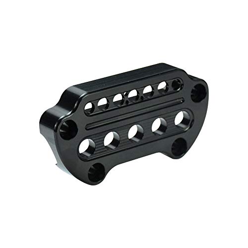 Wowtk TK-G-0122-B Motorcycle Indicator Light Handlebar Top Riser Clamps Aluminum Fits For Harley Sportster Xl 883 Dyna Fat Bob 1995-2020 Low Rider Fxd,Black thumb #2