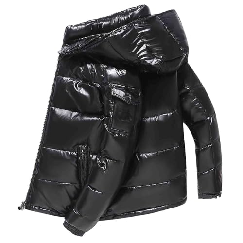 puffer jacke damen schwarz glänzend