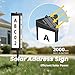 Grebilux Solar Address Sign, 3-Sided Glow Address Plaque with Auto On/Off, 8-12H Lighting, 7 Colors & 3 Remote Modes, IP65 Waterproof, Dual Stakes, 2000mAh Battery for Home Yard Driveway