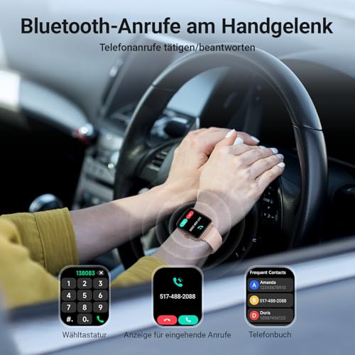 Fitpolo Smartwatch Damen mit Telefonfunktion, 1,85" Smart Watch, Fitnessuhr mit Herzfrequenz SpO2 Schlafmonitor Schrittzähler… – Ansicht 3