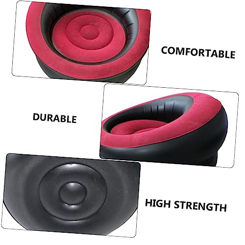 Sofá Inflable Plegable Taburete de PVC Portátil Rojo Resistente para Viajes 8