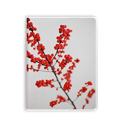 Carnet de notes ligné couverture souple motif branche rouge tempéré pour journal intime et croquis